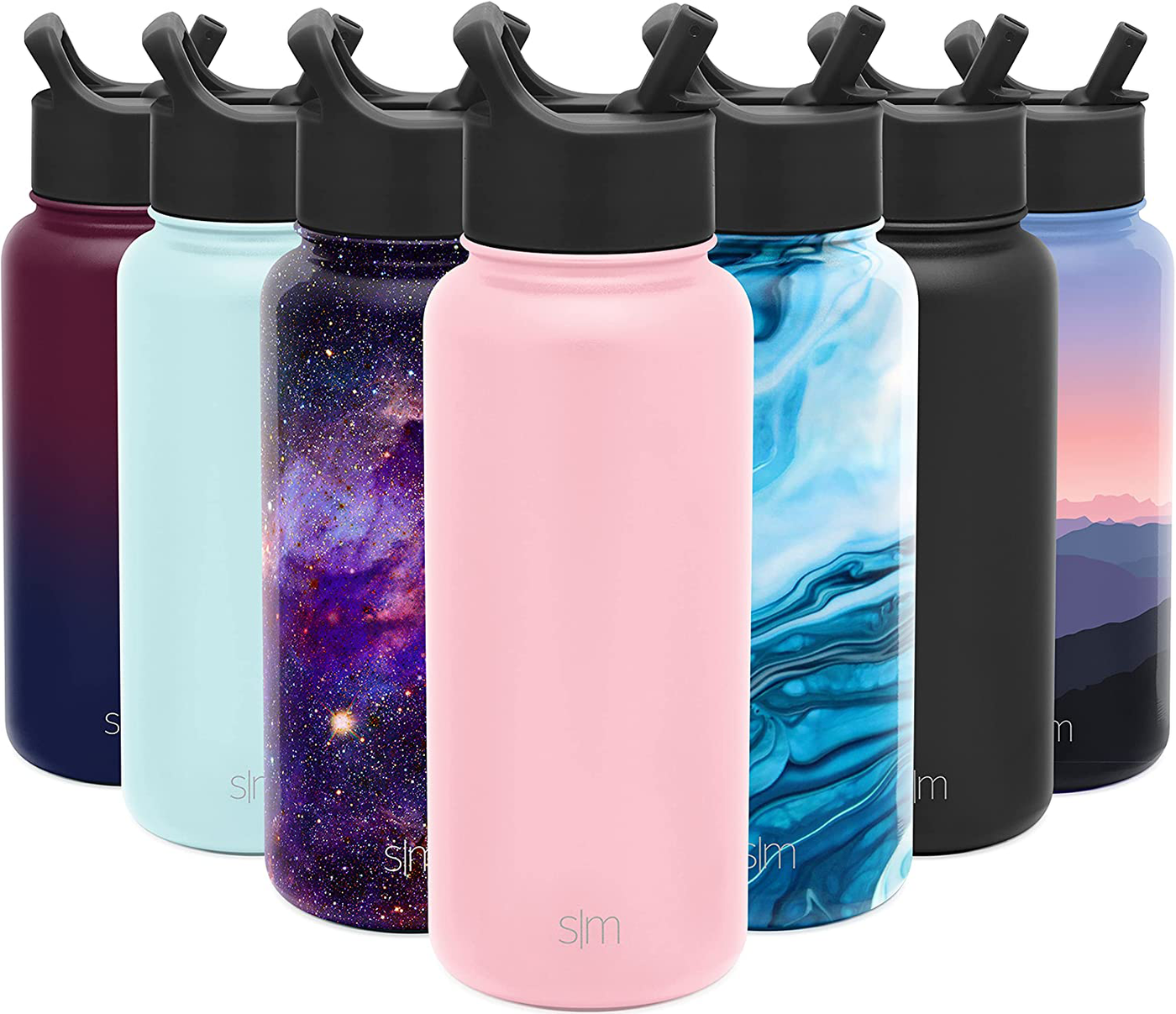 Simple Modern Insulated Water Bottle with Straw Lid 1 Liter Reusable Wide Mouth Stainless Steel Flask Thermos, 32oz, Blush