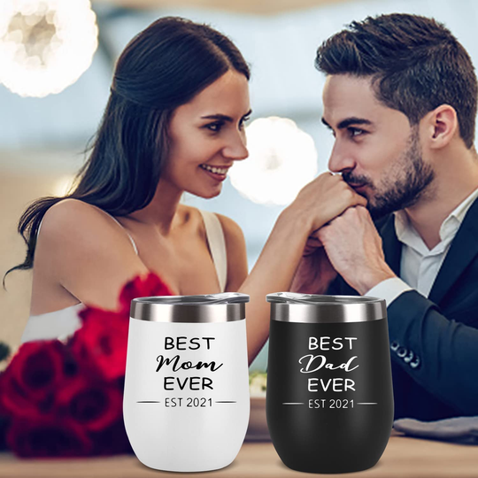 New Parents Tumbler Set (12oz, Black and White)