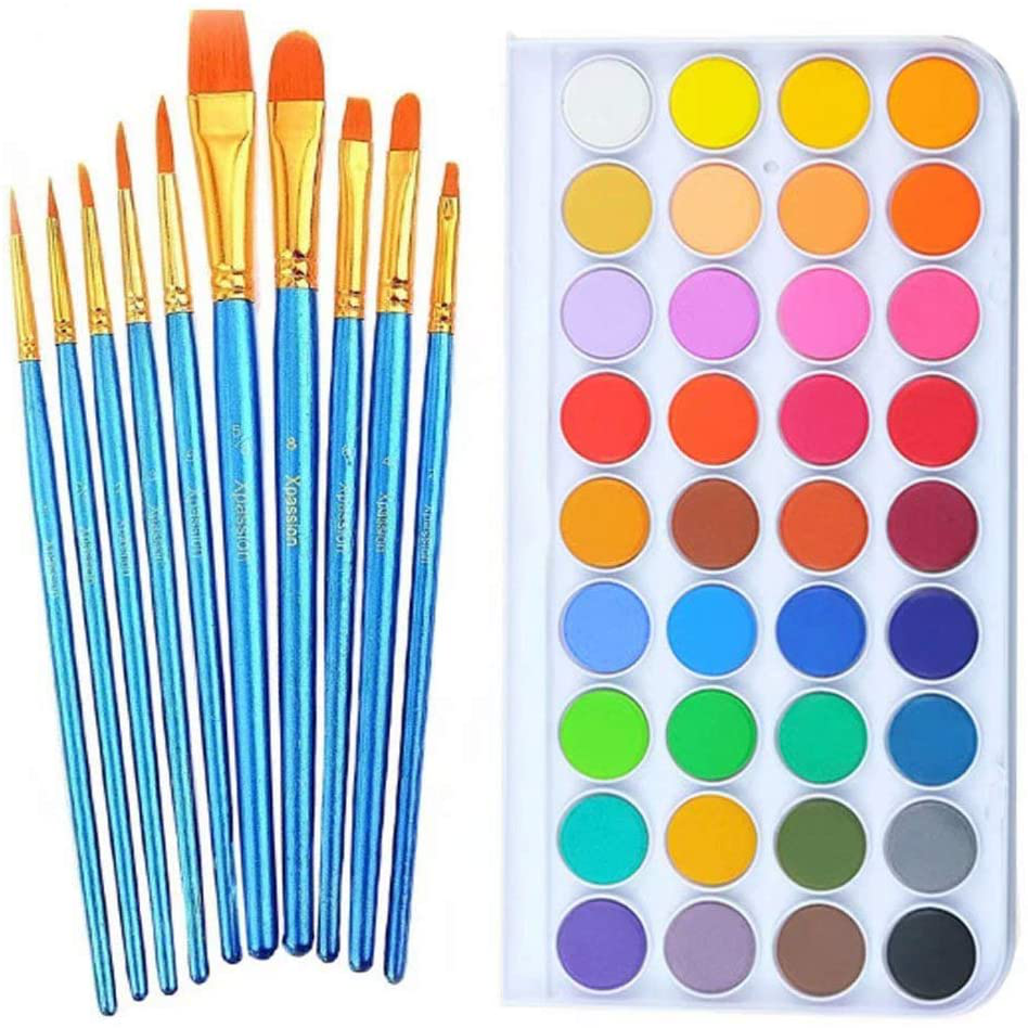 Watercolor Paint Art Set, 36 Colors Professional Watercolor Paint Set with 10 Pcs Watercolor Artist Set Brush