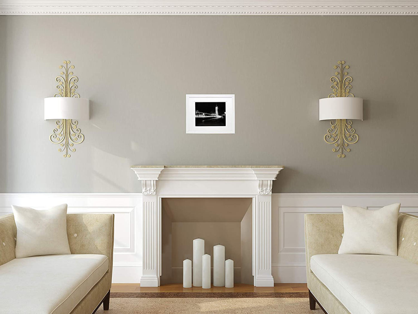 11x14 White Picture Frame with Both 8x10 and 8.5x11 Mats - Wide Molding - Includes Both Attached Hanging Hardware and Desktop Easel - Frames and Mat Display Pictures Documents Certificates