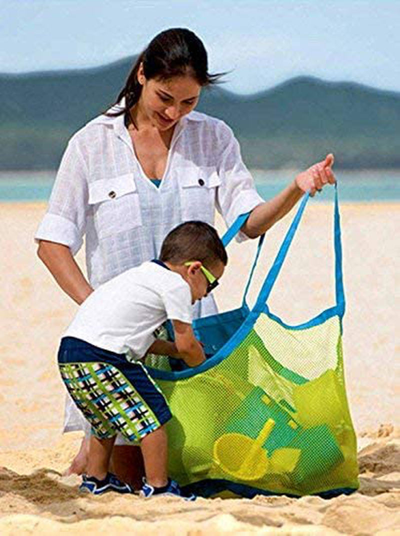 SupMLC Mesh Beach Bag Extra Large Beach Bags and Totes Tote Backpack Toys Towels Sand Away For Holding Beach Toys Children' Toys Market Grocery Picnic Tote