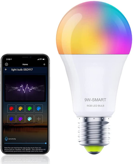 Smart WiFi LED Light Bulb, Works with Alexa & Google Home