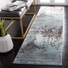 Safavieh Glacier Collection GLA125L Modern Abstract Non-Shedding Stain Resistant Living Room Bedroom Runner Rug 2'3" x 6' Blue/Pink