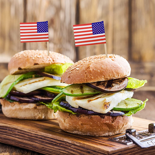 Pack of 100 Flag Toothpick Flags, Small Toothpick Cupcake Toppers, Country Picks, Party Decoration