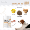 180 Soft Chew Omega Treats for Skin and Coat - Fish Oil Blend of Essential Fatty Acids, Omega 3, 6, and 9, Vitamins, Antioxidants and Minerals