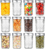 Aitsite 8 OZ Mason Jars, 12 Piece Canning Jar Set With Regular Lids, Ideal for Jelly, Jam, Honey, Wedding Favors, Shower Favors, Baby Foods, DIY Magnetic Spice Jars