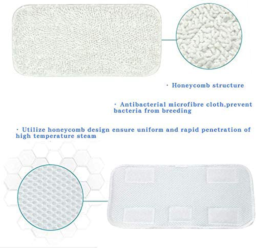 Vingi Sienna Luna Replacement Pads Microfiber Mop Pads Fit for Steamer Head SSM-3006 Series Hard Floor Mop Washable Durable Cloth Pads 6 Pack