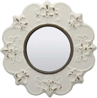 Stonebriar White Hanging Wall Mirror, 8"