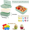 Bento Lunch Box Containers for Kids/Adults Pink Bento Box lunches,MUJUZE Bento Boxes Leak Proof with Fruit Pick Muffin Silicone Cup,Microwavable Dinner Box Utensils