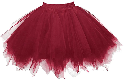 Honeystore Women's Short Vintage Ballet Bubble Puffy Tutu Petticoat Skirt