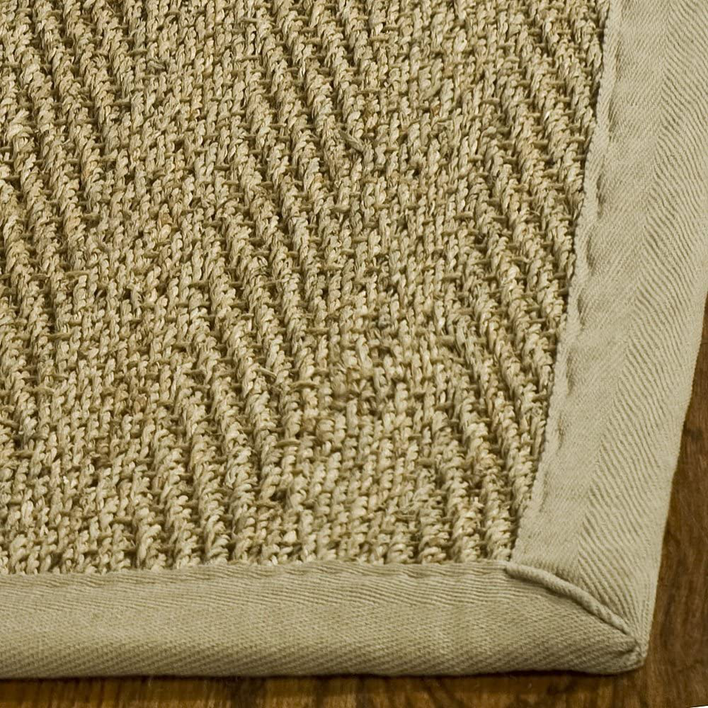 Safavieh Natural Fiber Collection NF115B Border Herringbone Seagrass Runner, 2'6" x 8' , Brown