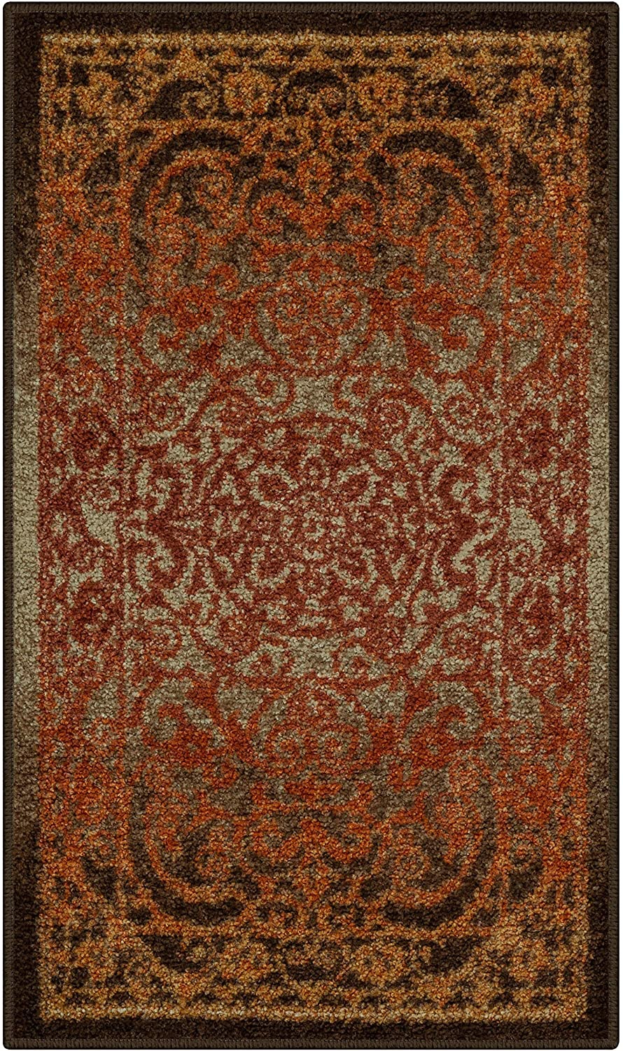 Maples Rugs Pelham Vintage Kitchen Rugs Non Skid Washable Accent Area Carpet [Made in USA], 1'8 x 2'10, Rustique