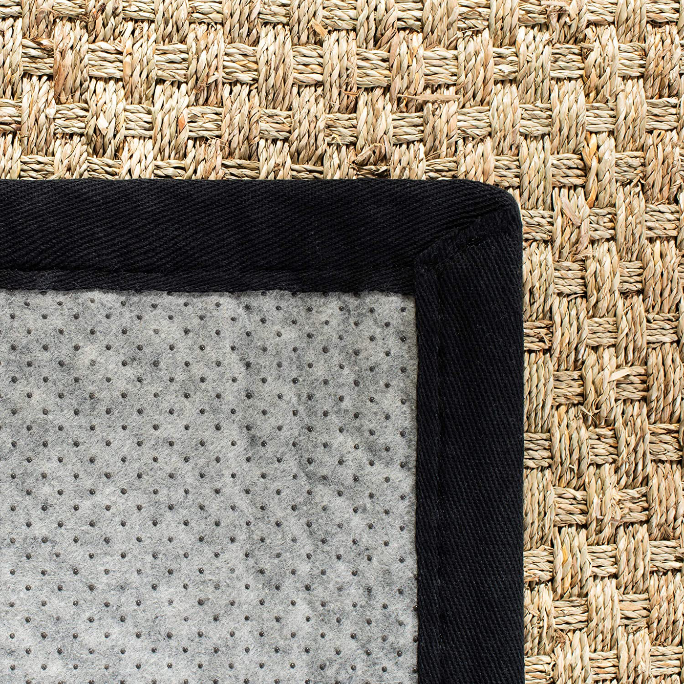 Safavieh Natural Fiber Collection NF114G Border Basketweave Seagrass Runner, 2'6" x 10' , Olive