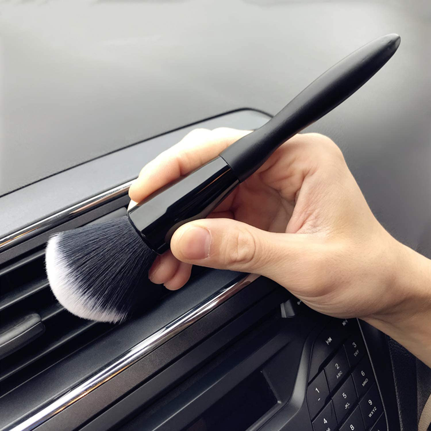 SPTA Car Detailing Brush Kit - 6 Pack, Auto Boar Hair Detail Brush Set Automotive Interior Exterior No Scratch Microfiber Detailing Brushes for Cleaning Air Vents, Engine Bays, Dashboard & Wheels