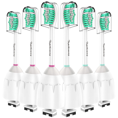 Toptheway Replacement Brush Heads for Sonicare E-Series Essence Xtreme Elite Advance and CleanCare Screw-On Toothbrush Handles HX7022/66, 6 Pack