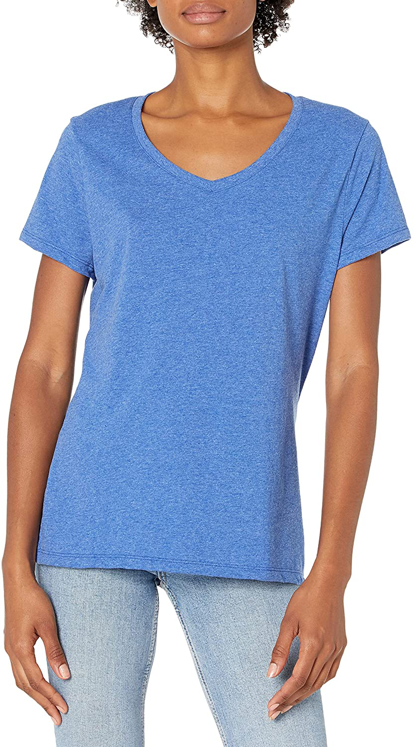 Hanes Women's X-Temp Short Sleeve V-Neck Tee with FreshIQ