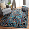 SAFAVIEH Vintage Hamadan Collection VTH211M Traditional Oriental Living Room Bedroom Entryway Accent Area Rug 3' x 3' Square Light Blue/Black