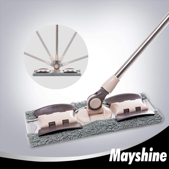MAYSHINE Microfiber Hardwood Floor Mop - 5 Washable & Reusable Flat Mops Cloths/Pads, for Wet or Dry Floor Cleaning
