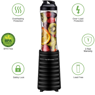 Smoothie Blender 300 Watt with 18 oz BPA Free Portable Travel Sports Bottle