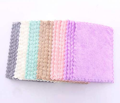 24 Pack Kitchen Dishcloths - Does Not Shed Fluff - No Odor Reusable Dish Towels, Premium Dish Cloths, Super Absorbent Coral Fleece Cleaning Cloths, Nonstick Oil Washable Fast Drying (White)