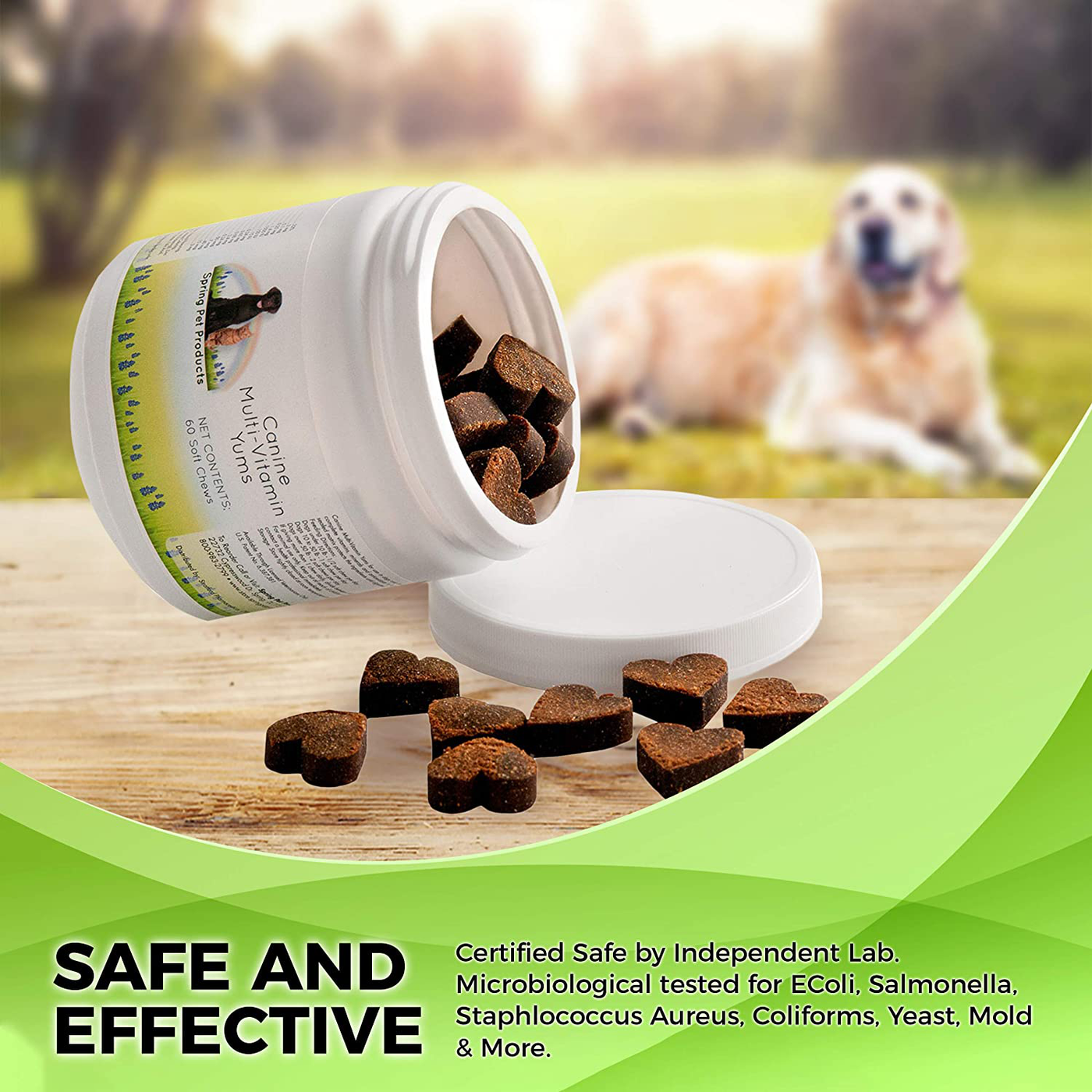 Spring Pet Canine Multi-Vitamin YUMS ~ Formulated with a Comprehensive Blend of Complete Vitamins and Minerals ~ for Use in Dogs Puppies Only ~ Made in USA ~ Recommended by Veterinarians