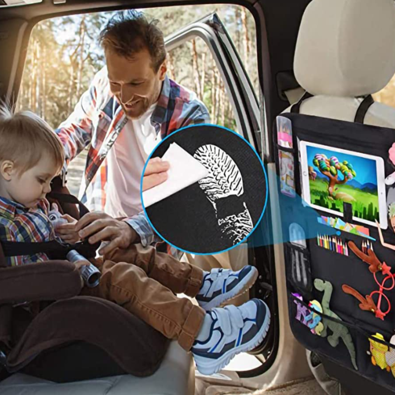 2 Pack Backseat Organizer With 10 Pockets Including 10" Tablet Holder For Car