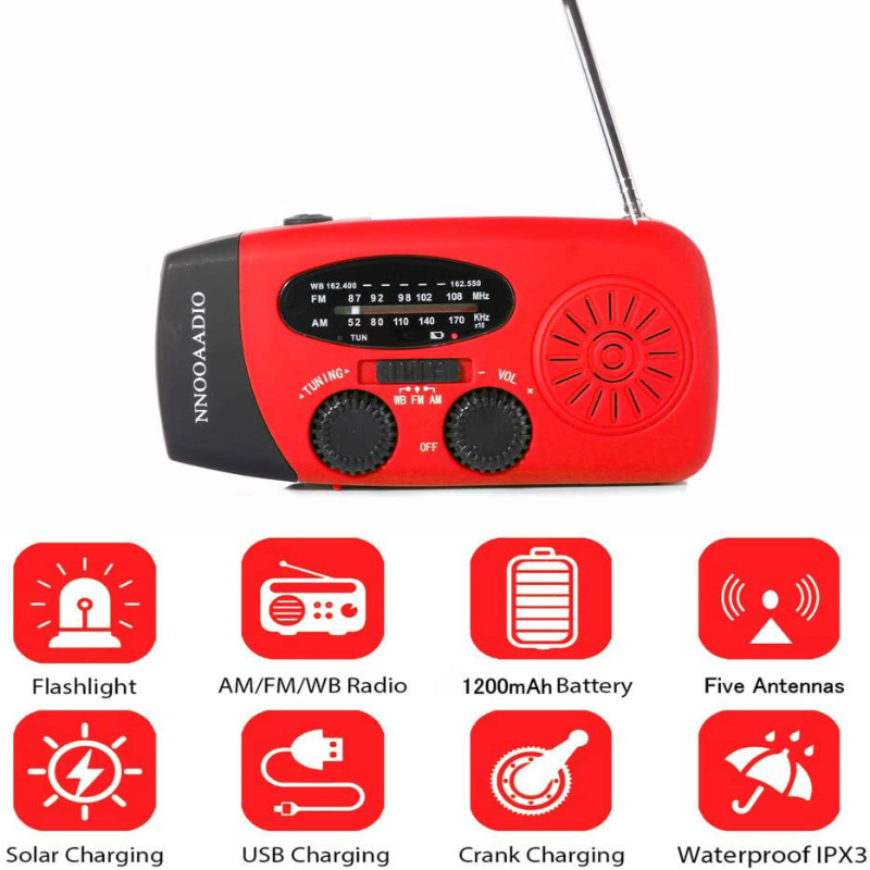 4 Way Rechargeable Emergency Hand Crank Survival Radio