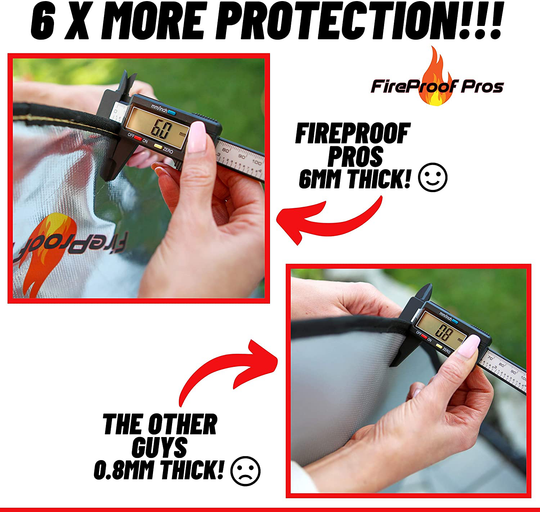 FireProof Pros 40" Round Fire Pit Mat for Deck, Patio, Grass and Concrete. Heat Resistant Fireproof Mat / Ember Mat. 3 Layer Fire Pit Pad, Thick Firepit Protector, BBQ Mat for Under Large Fire Pit.