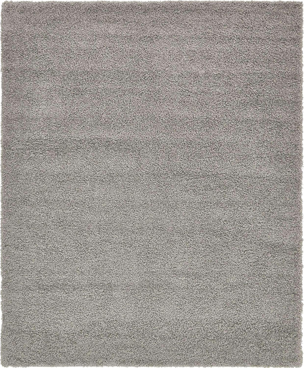 Unique Loom Solo Solid Shag Collection Area Modern Plush Rug Lush & Soft, 3' 3 x 5' 3, Jet Black