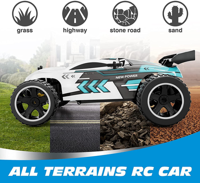 RC Racing Car, 2.4Ghz High Speed Remote Control Car, 1:18 2WD Toy Cars Buggy for Boys & Girls with Two Rechargeable Batteries for Car, Gift for Kids(Green)