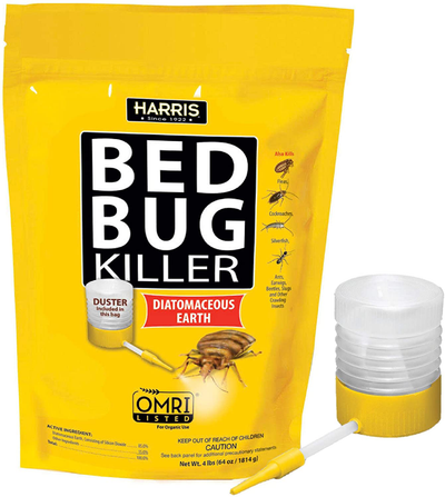 Harris Bed Bug Killer, Diatomaceous Earth (4lb with Duster Included Inside The Bag)