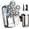 Rechargeable Cordless Wet and Dry Rotary Shaver with LCD Display 6D Floating Grooming Kit