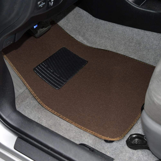 4 Piece Universal Carpeted Vehicle Floor Mats With Vinyl Heel Pad 