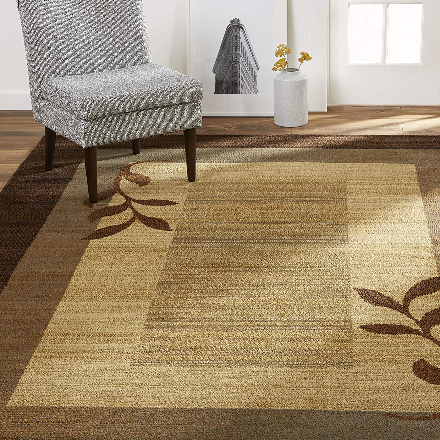 Home Dynamix Royalty Clover Modern Area Rug, Brown Multi, 1'9"x7'2" Runner