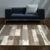 SUPERIOR Rockwood Modern Geometric Patchwork Polypropylene Indoor Area Rug or Runner with Jute Backing, 4' X 6', Light Blue/Ivory