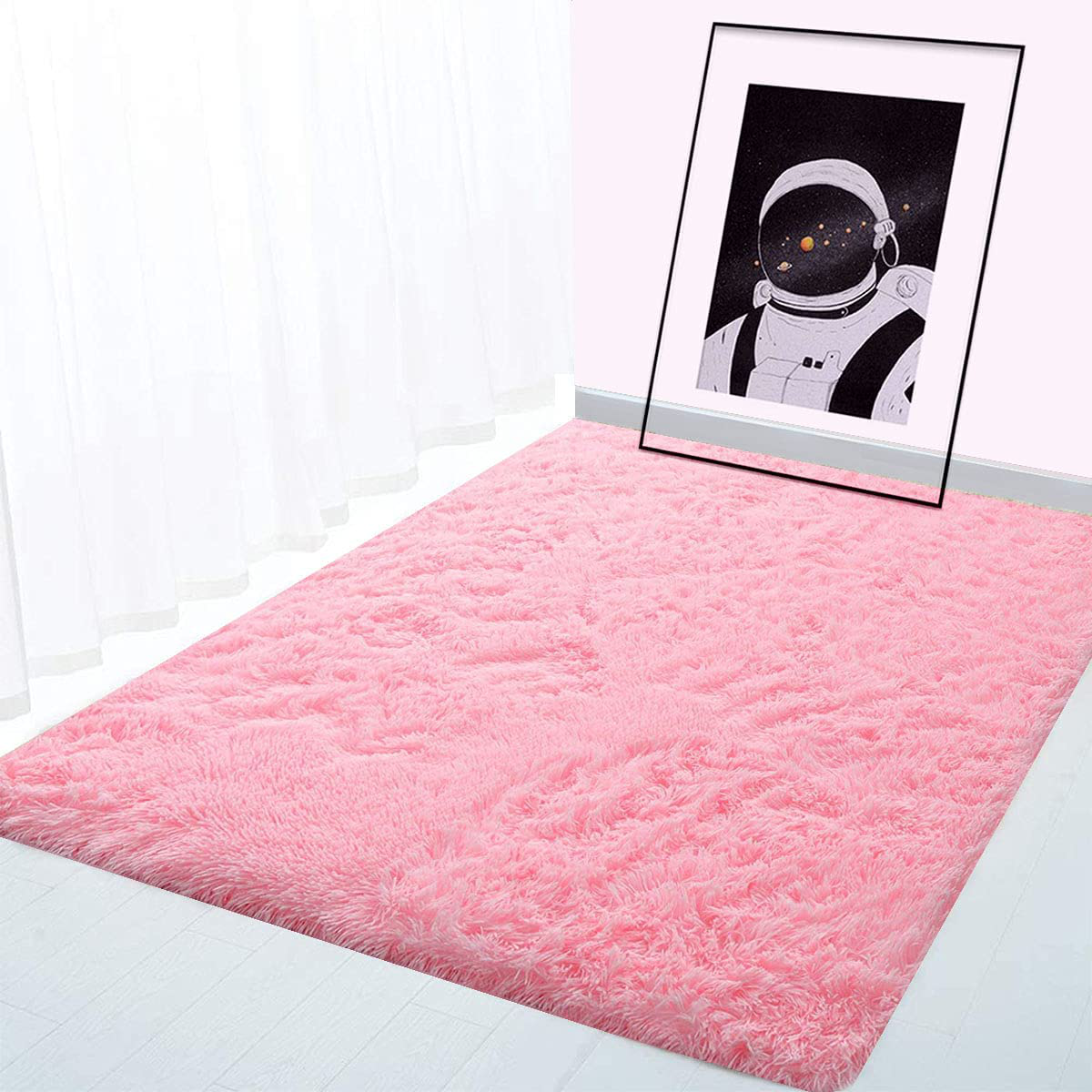 BOYASEN Ultra Soft Indoor Modern Area Rugs Fluffy Living Room Carpets for Children Bedroom Home Decor Nursery Rug (2 x 3 ft, Pink)