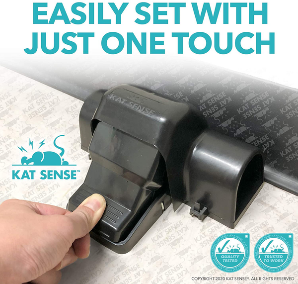 Kat Sense Covered Rat & Chipmunk Traps, Prevents Accidental Triggering with  Tunneled Design, Quick Humane Kill, Indoor 'N Outdoor Mouse Snap Traps