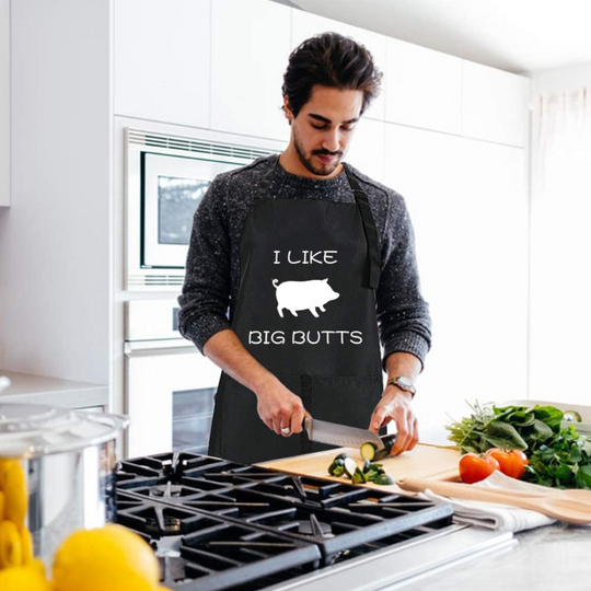 Funny Black Chef Aprons - Adjustable with Pockets