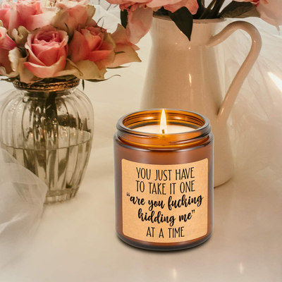 LEADO Lavender Scented Candles - Funny Gifts for Women, Men - Gifts for Her, Him - Best Friend, Friendship Gifts - Christmas, Relaxing, Birthday Gifts for Women, Men, Mom, Sister, Coworker - Fun Gifts