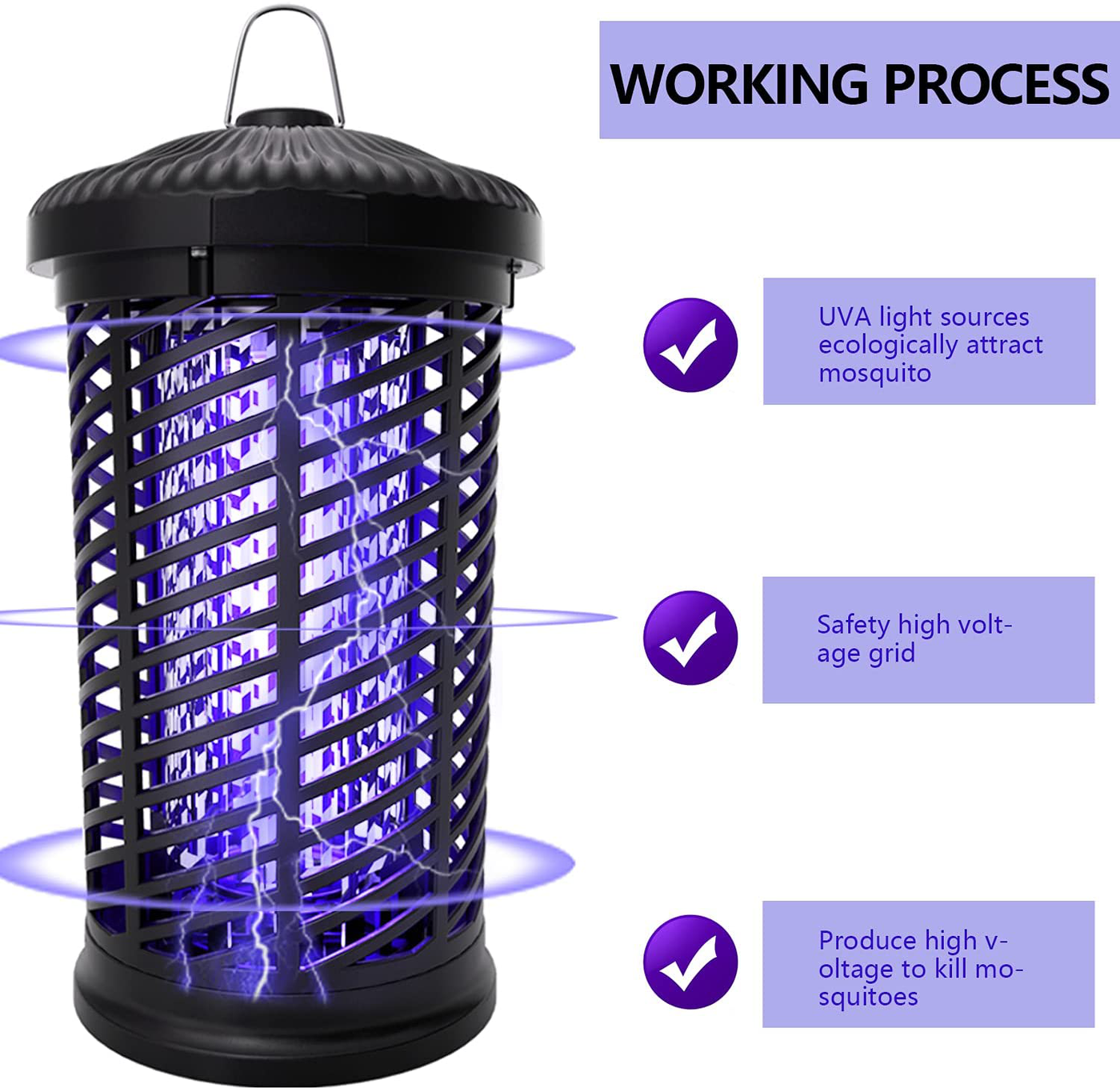 Electric Bug Zapper, Mosquito Zapper Outdoor/Indoor, 4200V Waterproof Fly Insect Trap Repellent, Mosquito Killer for Home, Patio, Backyard