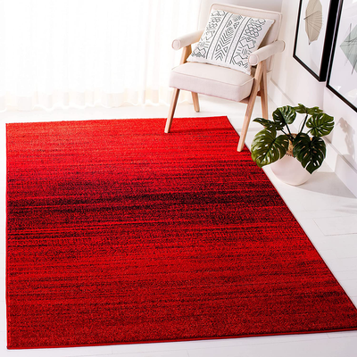 Safavieh Adirondack Collection ADR142Q Modern Ombre Area Rug, 5'1" x 7'6", Red / Black