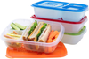 EasyLunchboxes - Bento Lunch Boxes - Reusable 3-Compartment Food Containers for School, Work, and Travel, Set of 4, Brights