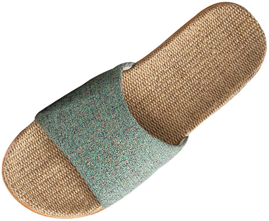 HUAIDE Linen Slippers for Women Men Flax Tatami Slippers Indoor Skid-Proof House Slipper Open Toe