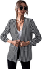Milumia Women's Elegant Open Front Houndstooth Ruched Sleeve Work Blazer Suit Outerwear