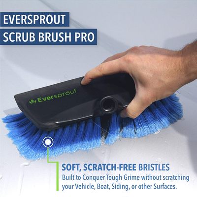 EVERSPROUT 1.5-to-3.5 Foot Scrub Brush | Built-in Rubber Bumper | Lightweight Extension Pole Handle | Soft Bristles wash Car, RV, Boat, Solar Panel, Deck | No Scratch Brush