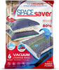 Spacesaver Premium Vacuum Storage Bags. 80% More Storage! Hand-Pump for Travel! Double-Zip Seal and Triple Seal Turbo-Valve for Max Space Saving! (Medium 6 Pack)