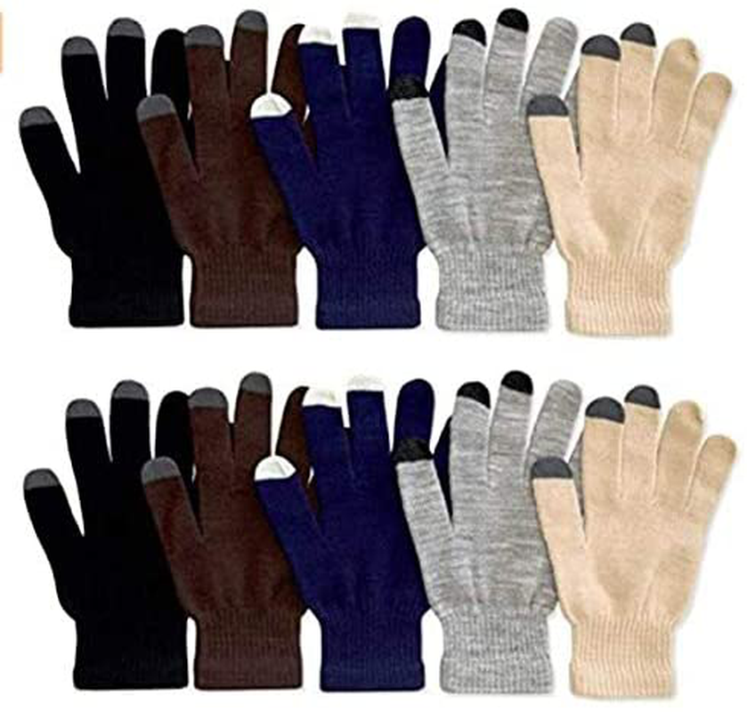 New Era pairs Touchscreen Gloves Stretch Knitted Texting Gloves Warm Windproof Solid Color Mittens For men and Women