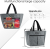 MAXTOP Lunch Bags for Women,Insulated Thermal Lunch Tote Bag,Lunch Box with Front Pocket for Office Work Picnic Shopping (Grey (Additional Zipper Pocket）, Large)