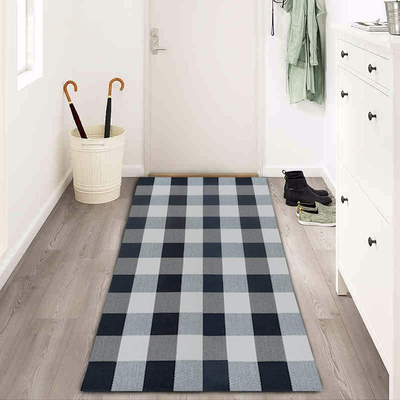 Carvapet Buffalo Ckeck Rug Black White Checkered Carpet Buffalo Plaid Rugs for Indoor and Outdoor (2'x6', Black & White)