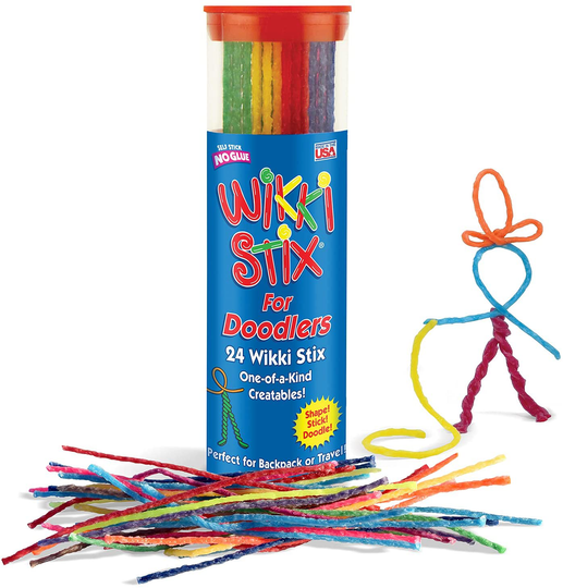 Sensory Fidget Toy, Arts and Crafts for Kids, Non-Toxic, Waxed Yarn, 6 inch, Reusable Molding and Sculpting Sticks, American Made by Wikki Stix, Assorted Colors, 24 pack